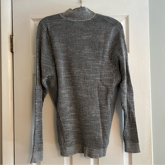 Calibrate Gray Ribbed Men's Sweater 100% cotton turtleneck size Large - Picture 5 of 7